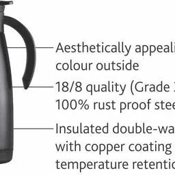 borosil 750 ml Steel Flask image 3