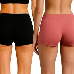 nyora Pack of 2 Solid Women Multicolor Casual Shorts image 3