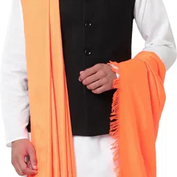 WEAVERS VILLA Cashmere, Wool Solid Men Shawl image 1