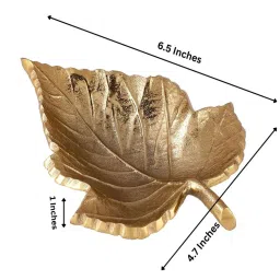 purestory Gold Aluminium Decorative Leaf Jewellery Organiser image 2