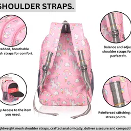 perfect genius Medium 24 L Backpack Unicorn Printed Kids School Bag for Girls / Boys | 3 to 9 Years image 5