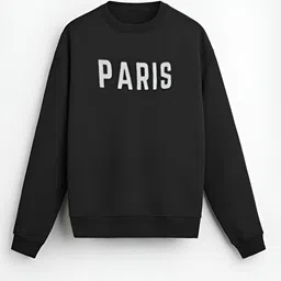 glito Men Printed, Self Design Round Neck Reversible Black Sweater image 1