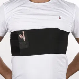 Rib Belt Chest Wrap Injury Binder Compression & Support for Men & Women (Black) Back / Lumbar Support-image-0
