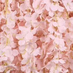 lavidi Elegant Light Pink Wisteria Hanging Flower Garland with Cascading White Blossoms Beige, Pink Westeria Artificial Flower image 2