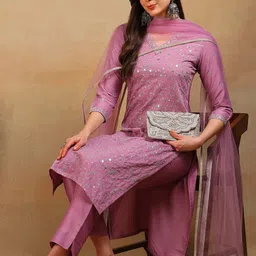 ahika Women Silk Blend Kurta Pant Dupatta Set-picture-25