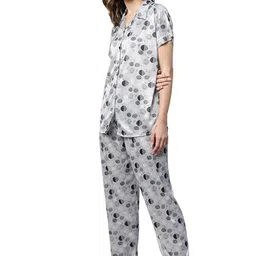 av2 Women Satin Short Sleeve Top And Pajama Set 2297 image 2