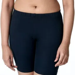 Solid Women Blue Cycling Shorts-image-0