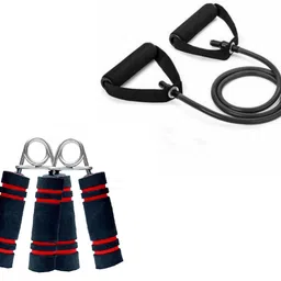 Athletes Choice Pack of 3 Combo | Foam Handle Hand Gripper For Increase Arms and fingers Physical Strength with Resisatence Band Toning Tube For Home Gym Body Stretching and Physcial Fitness | Hand Gripper and Single Band Toning Tubes | For Mens, Women, Adults | Athletes Choice Fitness Accessory Kit Kit-image-53