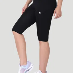 woomfox Solid Women Black Tights image 3