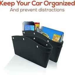 etonwalll PU Leather Front Seat Console Gap Pocket Catch Caddy Car Side Seat Catcher image 2