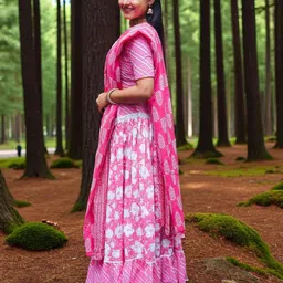 sujas Floral Print Semi Stitched Lehenga Choli image 3