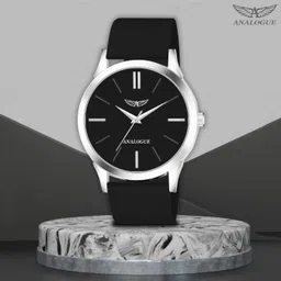 analogue Minimalist Slim Series | Smart Watch Strap | Smart Clip | Soft Silicon | Boys Analog Watch - For Men ANLG-491-BLACK-BLACK-SC image 3