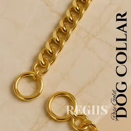 regiis Luxe Chain Collar with Improved Lock, Never Fades (Medium) Dog Choke Chain Collar image 3