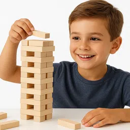 arovemic Fun 39 Pcs Stacking Jenga Wooden Block Game - Family Fun & Skill-Building-L45-picture-46