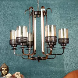 eliante by jainsons lights Gold & Brown Iron Chandelier image 2