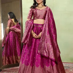 apnisha Self Design Semi Stitched Lehenga Choli image 1