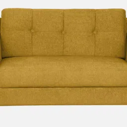 casacraft from pepperfry Amanda Fabric 2 Seater Sofa In Camel Yellow Colour image 4