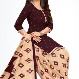 verco Unstitched Crepe Salwar Suit Material Printed-picture-14