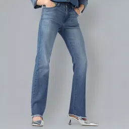 flying machine Women Boot-Leg Mid Rise Blue Jeans-picture-25