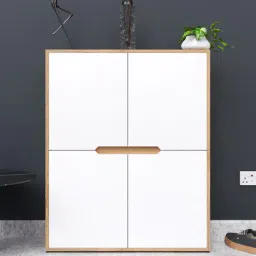 Stellar Shoe Cabinet In White And Canyon Oak Colour-image-13
