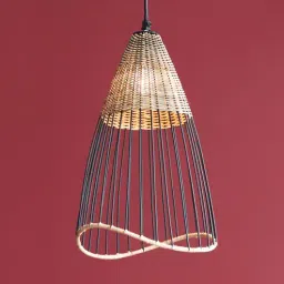 Flamingo Kyoto Black Iron and Cane Hanging Light by Orange Tree-picture-23