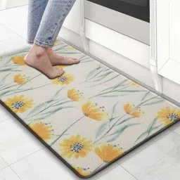 Sunflower Floral Microfibre 30x18 Inches Anti Skid Door Mat-image-80