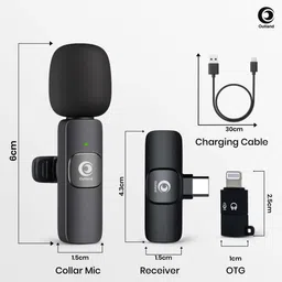 outland K9 Wireless Microphone Wireless K9 Microphone |Lapel Collar Mic for Video Recording, Type C Android/IOS image 2