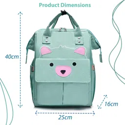 bembika Diaper Bags for Mom and Dad Multi-Function Waterproof and Large,Bear berry Green Backpack image 3