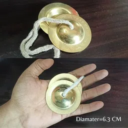 Gold Color Manjira 2 Set Musical Instrument Cymbal Kartal Instrument-image-63