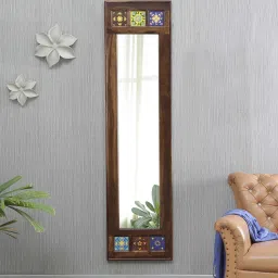 woodenmood Brown Sheesham Wood Fame Full Length Mirror image 1