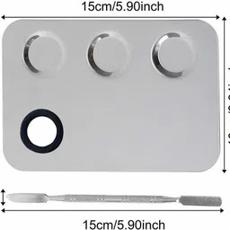 tifurko Premium Stainless Steel Makeup Mixing Palette And Spatula Artist Tool for Mixing image 3
