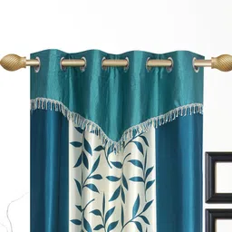 ville style 153 cm (5 ft) Polyester Semi Transparent Window Curtain (Pack Of 2) image 2