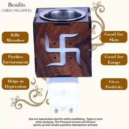 valya LED Kapoordani/Aroma Oil Diffuser With On Off Switch For Burner & Night Bulb Night Lamp image 3