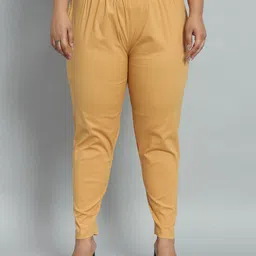 city fashion Women Regular Fit Beige Cotton Blend Trousers image 3