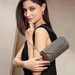 anekaant Party Silver Clutch image 2