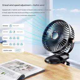 zuvuzu High Speed Rechargeable Table Fan, For Home, Office, Kitchen with 1 Year Warranty Ultra High Speed 110 mm Table Fan image 5