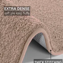 luxe home international Taupe Solid Microfiber 5 ft x 2 ft Machine Made Runner image 5