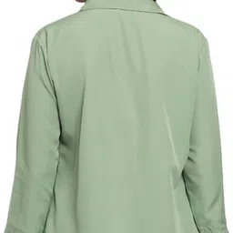 funday fashion Women Regular Fit Solid Spread Collar Casual Shirt image 3