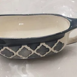 your local store Grey Color Ceramic Raita Sambhar Daal Sabji Serving Bowl Tray Set Of 1 - 350 Ml Tray image 1