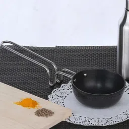 4tens Tadka Mini Fry Dal Chicken French Fries Spice Heating Chowka Kadai Cooking Tadka Pan 15 cm diameter 0.3 L capacity image 5