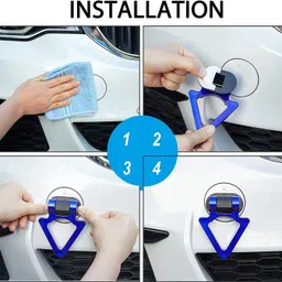 auto mt Blue-Triangle Dummy-Tow Hook, Universal for Car Bumper Sticker Rear, Tow Strap Front and Rear Mount Towing Hook image 4