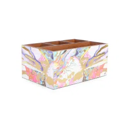 the home co. Multicolour Mdf Wood Rectangle 1 Pcs Cutlery Holder image 4