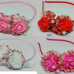golden lion Artificial flower hair band for kids girl, girl women. multicolor 04 pcs Hair Band-picture-27