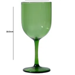 borotech Prism Hue Wine Goblet - Set of 2, 280ml - Green | Handcrafted Borosilicate Glass image 3