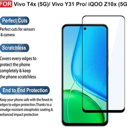 GLAMEECH Front and Back Tempered Glass for vivo T4x 5G, T4x 5G, Vivo Y31 Pro, Iqoo Z10x, Z10x, Vivo Y31 Pro 5G, Y31 Pro, vivo T4x 5G image 2