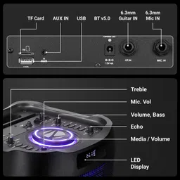 ZEBRONICS Zeb-Glow Box 12B (Zeb-XSPK 103) 240 W Bluetooth Party Speaker image 3
