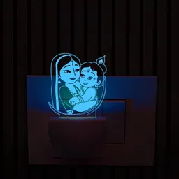 gr gift shop Krishna 3D Illusion Multicolour Night Lamp with 7 Color Changing Light Night Lamp image 2