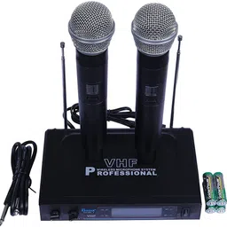 kh Wireless Microphone System-Dual UHF Independent Volume Controls Dynamic Mic Set Microphone Accessory image 3