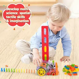 toyachi 40 Pcs Domino Train Toy Set With Lights and Sounds Multicolour13 image 3