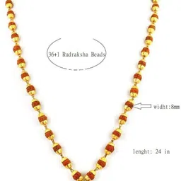 robbanmant Most Beautiful God Sri Shiv Trishul OM Dotted Locket Pendant With Mala Gold-plated Beads Brass, Alloy Pendant image 3